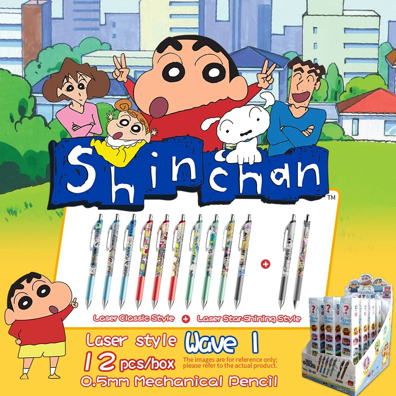 Crayon Shin-Chan Cartoon Mechanical Pencil Blind Box Creative Mystery Box Students Stationery Writing Instrument Children Gift