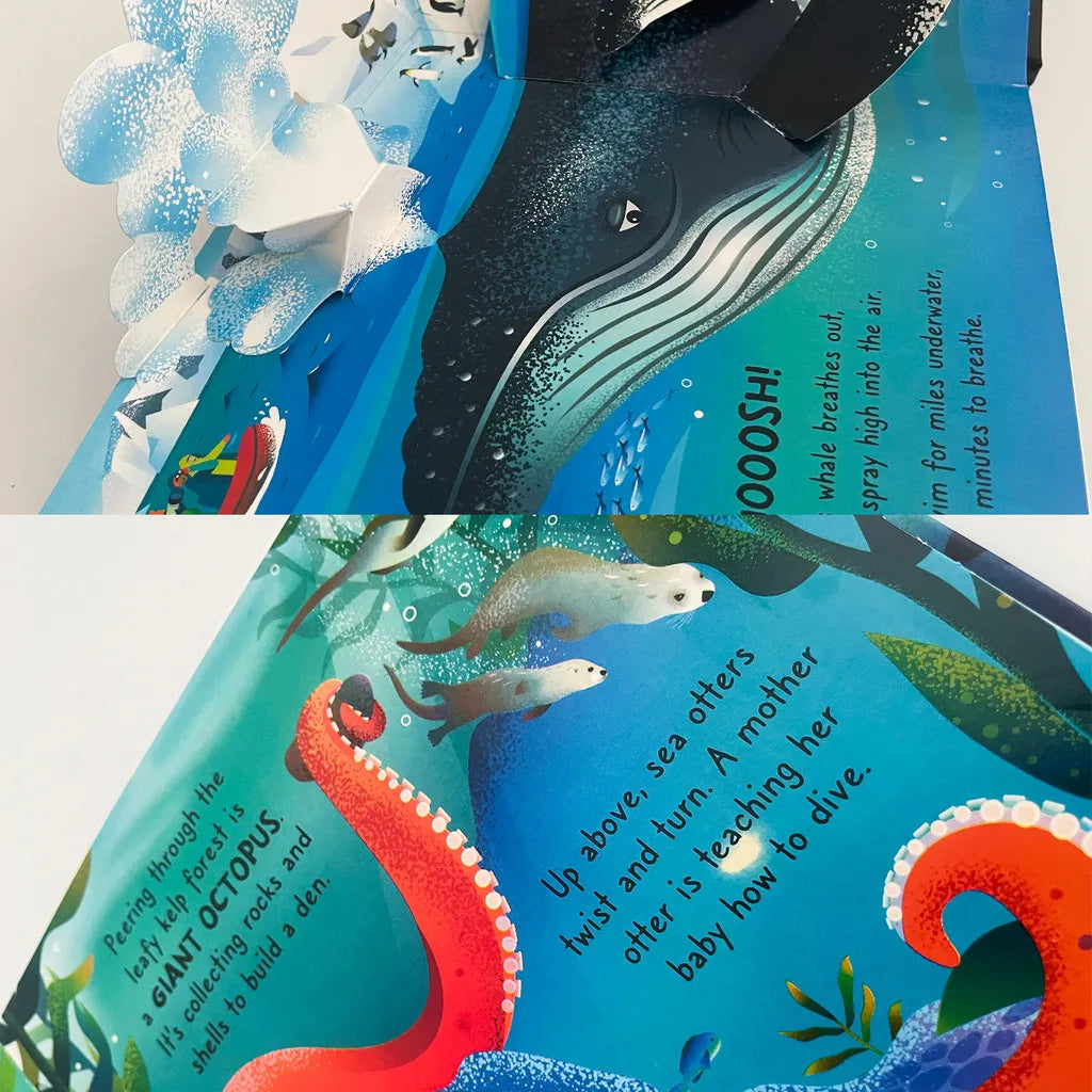 Usborne Pop Up Ocean 3D Flap English Picture Book for Kids Baby Educational Parent-child Interaction Bedtime Reading Books