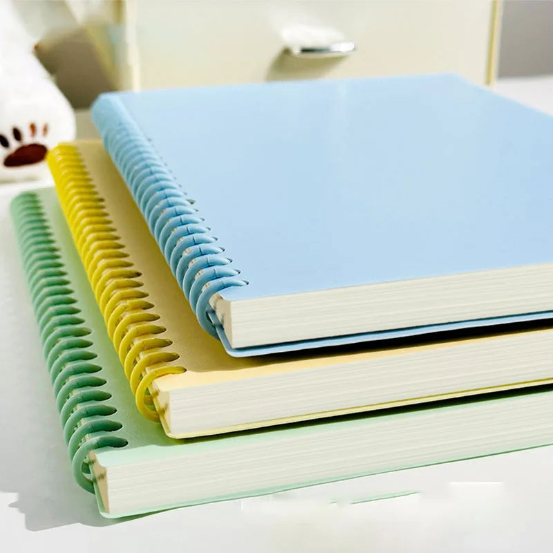 A4/A5/B5 Removable Spiral Notebook 60 Sheets Underline/Blank Loose Leaf Journal Macaron Binder for Students