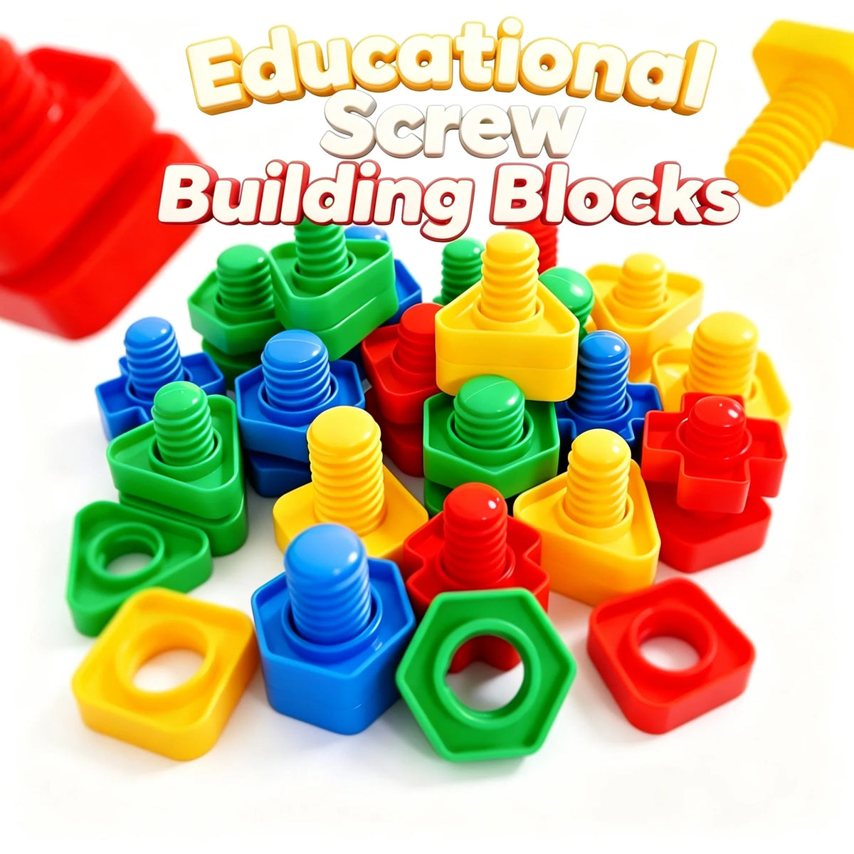 10/20 Pairs STEM Screw Nut Building Block Montessori Fine Motor Skills Educational Puzzle Party Favor Gift Toy for Kids Children