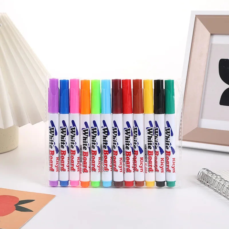 Montessori Magical Water Floating Student Painting Brush  Whiteboard Markers Pen Suspension Kids Educational Painting Pen Toys