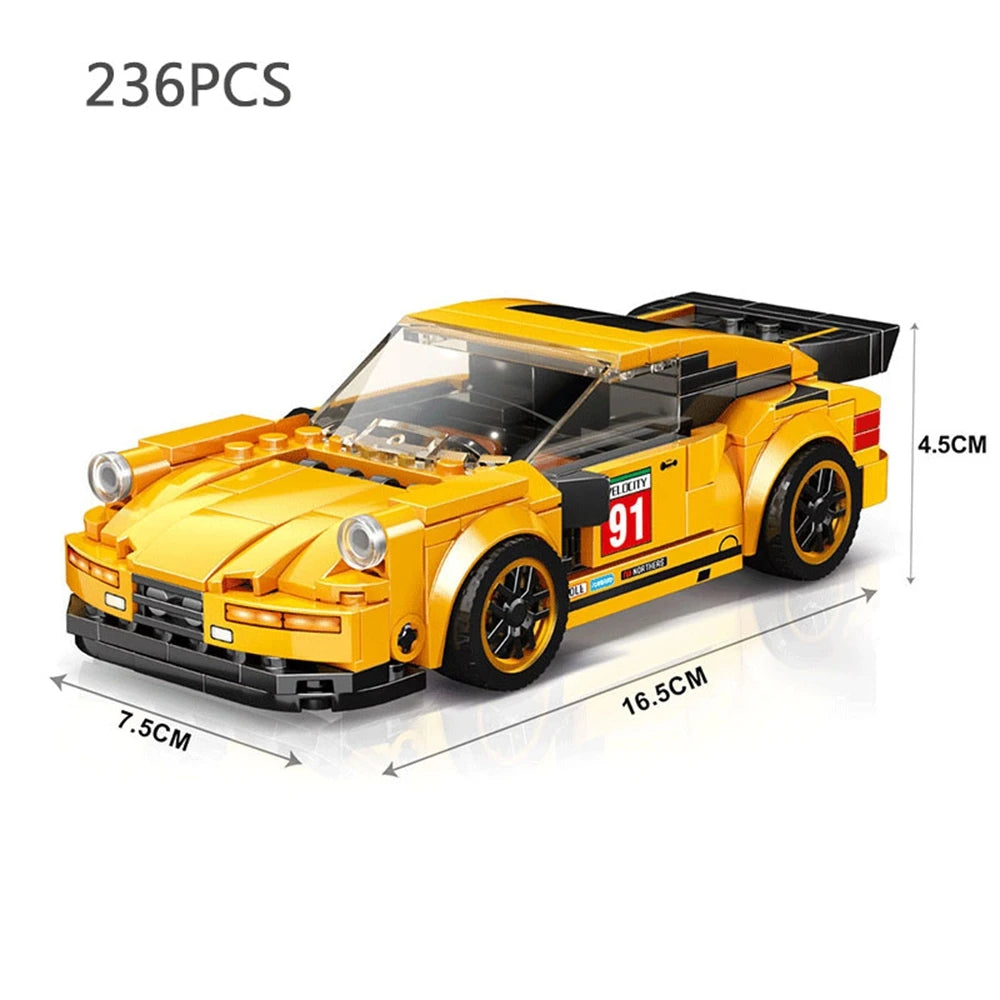 City Technical Speed Racing Car MOC Building Blocks Sports Race Vehicle Model Educational Assembly Bricks Toys for men Christmas