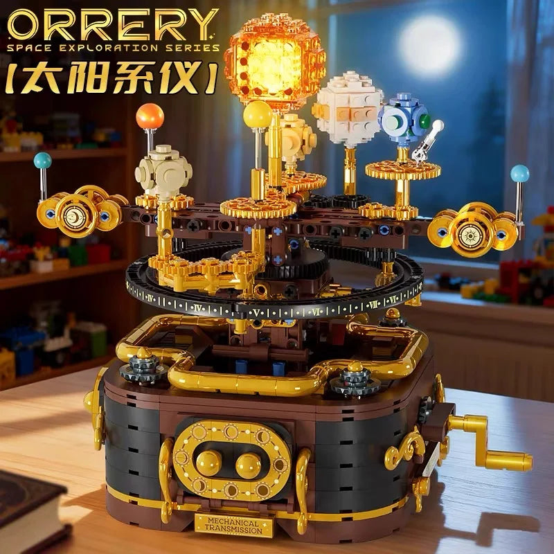 Mechanical Solar System Planetarium Building Block Set - Architectural STEM Educational Toy & Children's Christmas Gift