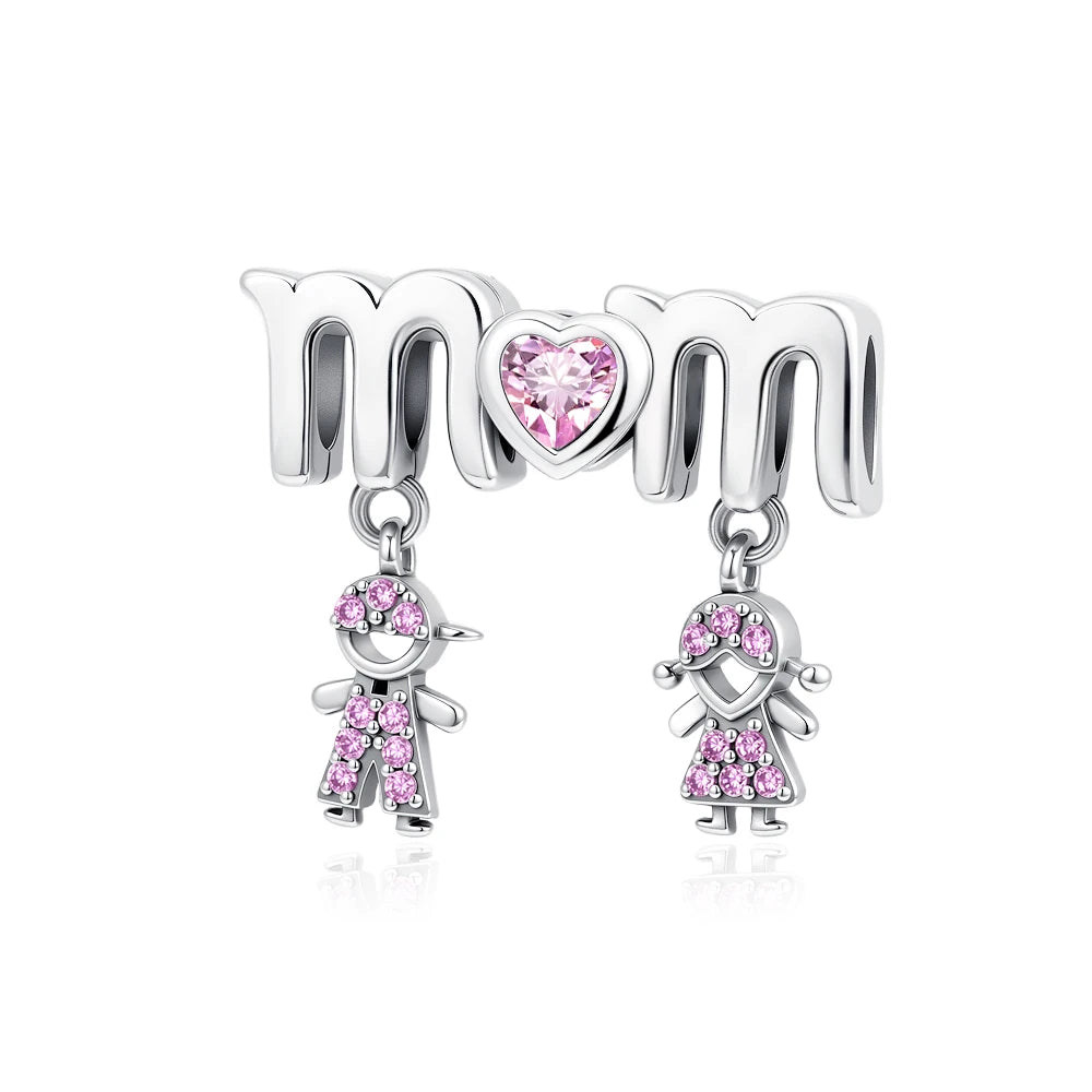 925 Silver Charms Love Mother Sister Heart Beads Fit Original Bracelet DIY Woman Jewelry Mother's Day Gift