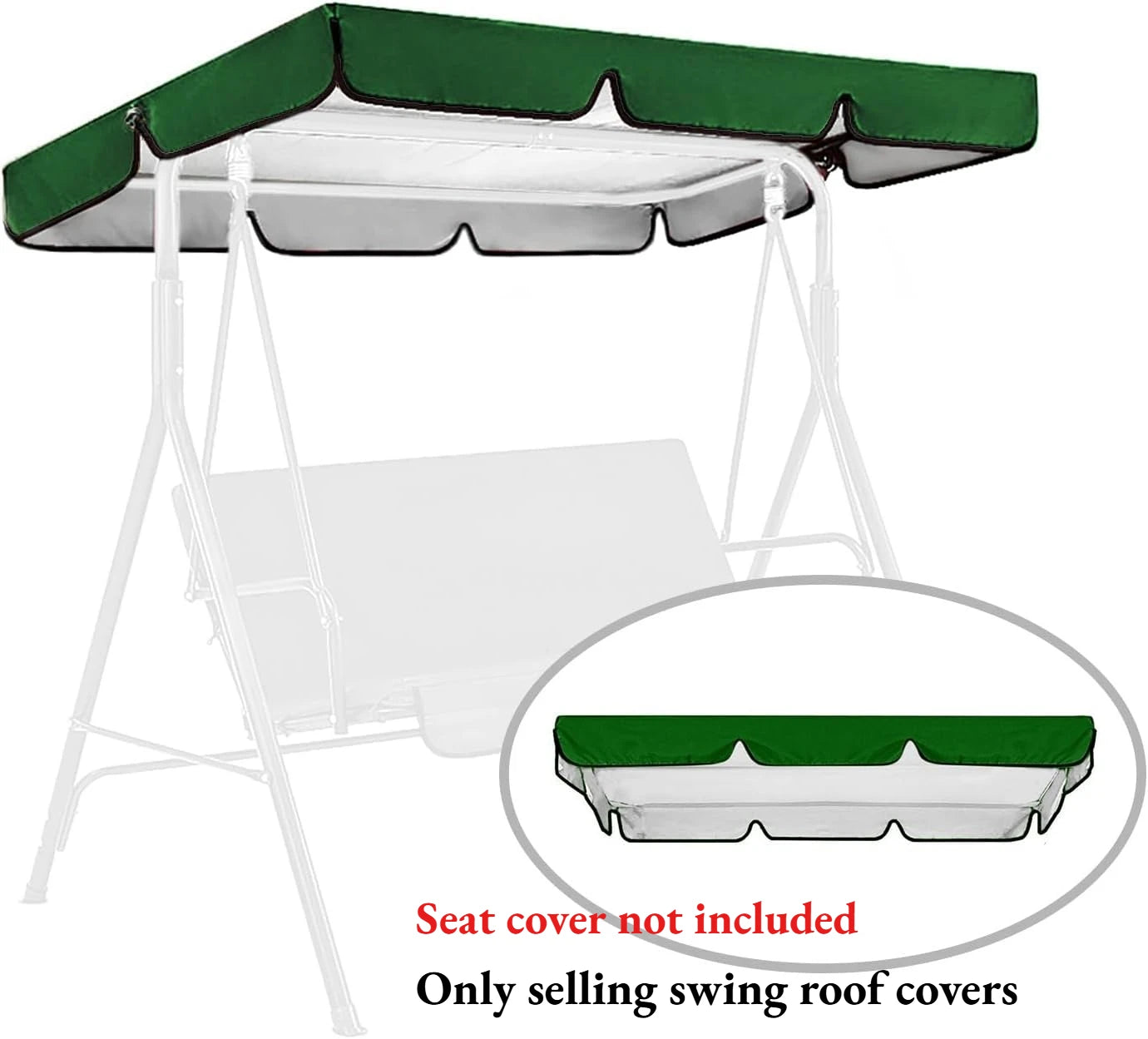 Leleya Swing Canopy Cover Oxford Fabric Waterproof UV Protection Sunshade Canopy for Patio Swing Chair Outdoor Use