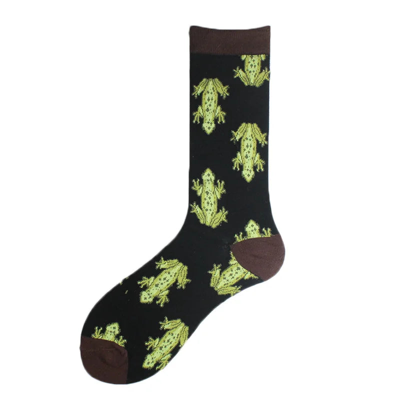 Happy Colorful Funny Socks Men Skateboard Shark Dinosaur Astronaut Planet Divertidos Hip Hop Sokken Harajuku Unisex Crew Socks