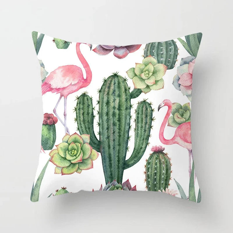 Cactus Flower Pattern Summer Decorative Cushions Pillowcase Polyester Cushion Cover Throw Pillow Sofa Decoration Pillowcover