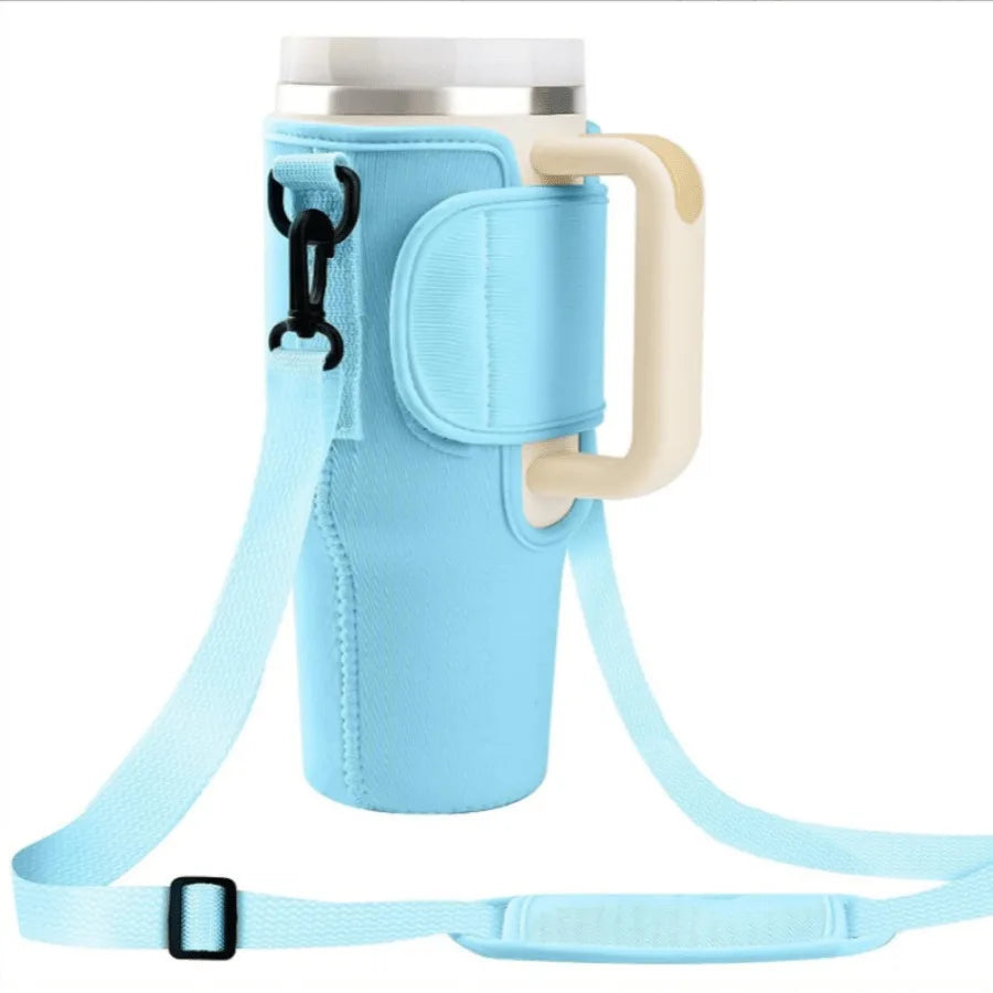 1PC Water Bottle Carrier Bag for Large Capacity Tumbler Cup with Handle Water Bottle Cup Sleeve with Adjustable Shoulder Strap