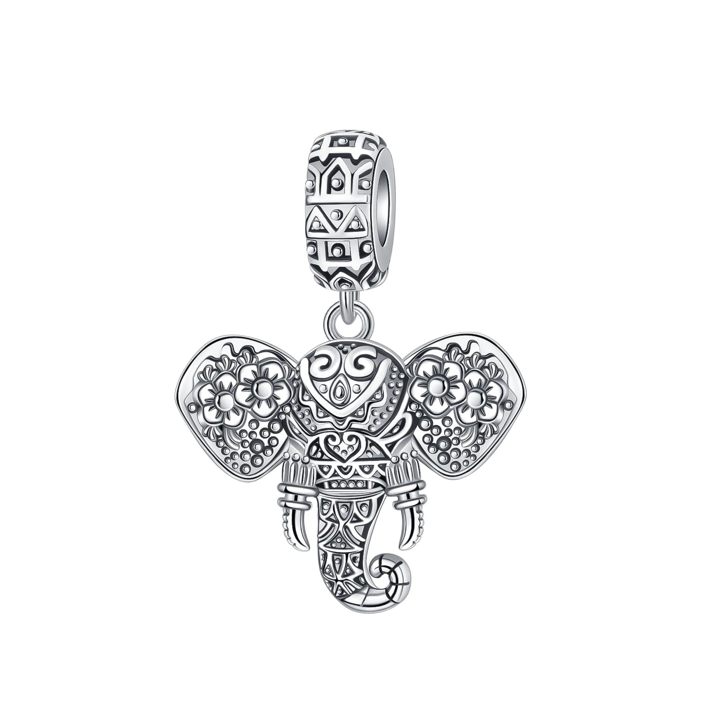 925 Silver elephant lion rhinoceros dinosaur Animal Charms Beads Fit 4MM hole diamet Bracelets Fine DIY Christmas Jewelry Gifts