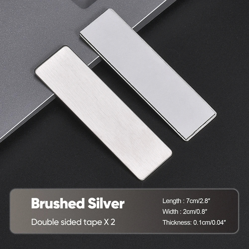 70x20MM Engrave Your Logo Text Plate Customize Badge Personalize Brooch Pin Double Sided Tape Magnet ID Door Mail Box Name Tag