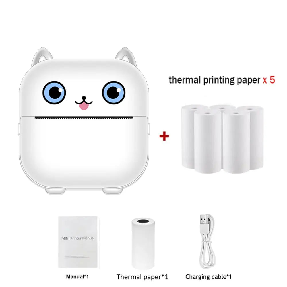 Mini HD Portable Label Thermal Printer Endurance Bluetooth Printer for Student Error Title Note Wrong Pocket Inkless Printing