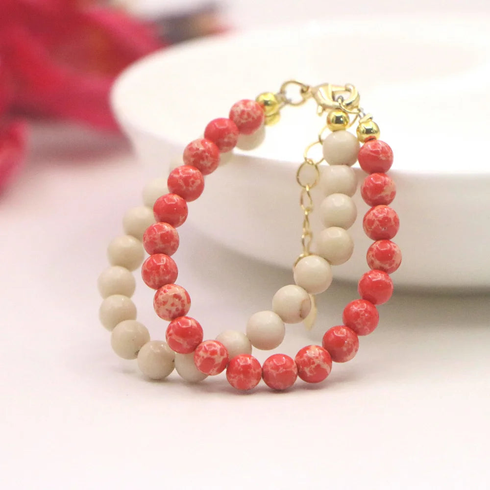 Fashion Lovely Natural Stone Crystal Bracelet Baby Baptism Lobster Clasp Parts Yoga Christmas Wedding Girls Gift Jewelry Charm
