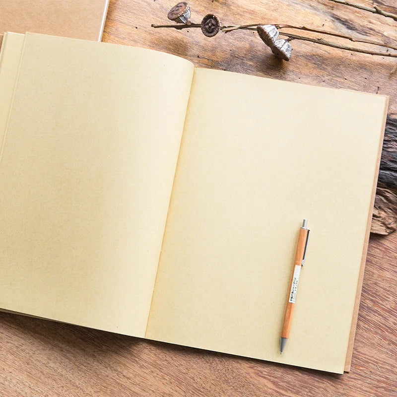 New Arrival White/Kraft Paper Inner Page Notebook Art Students Sketch Book Office Memo Children Graffiti School Stationery