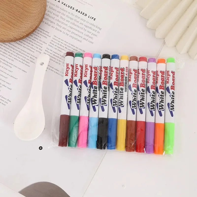 Magic Water Floating Pen Set - Floating Ink Drawing Kit with Spoon, Kids Water Painting & Graffiti Art Toy