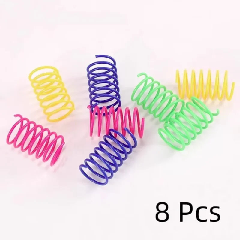 Colorful Plastic Spring Cat Toy Jumping Interactive Pet Supplies Scratch-Resistant Bite-Resistant for Cats