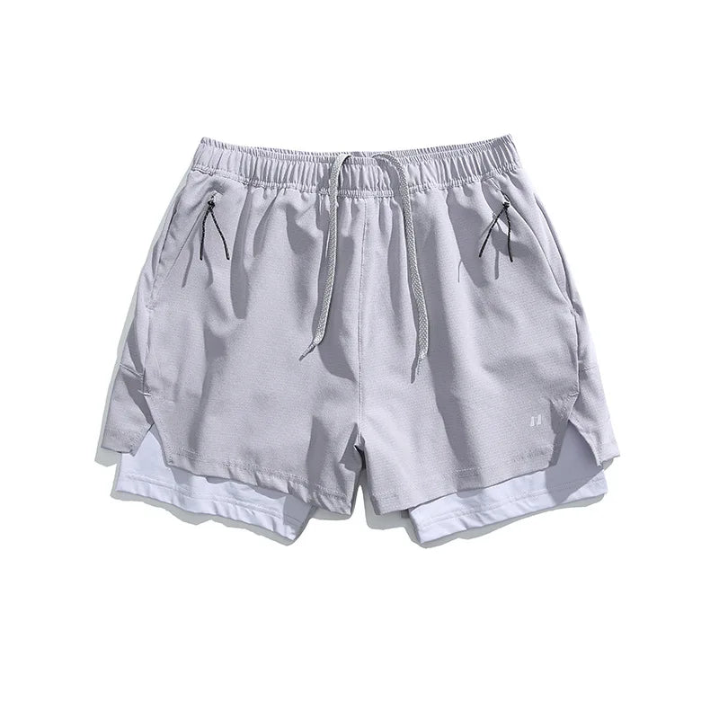 Unisex 2-in-1 Quick-Dry Cooling Sport Shorts | Anti-Ride Up Design for Cycling & Gym | Breathable Lightweight Fabric  8 Colors