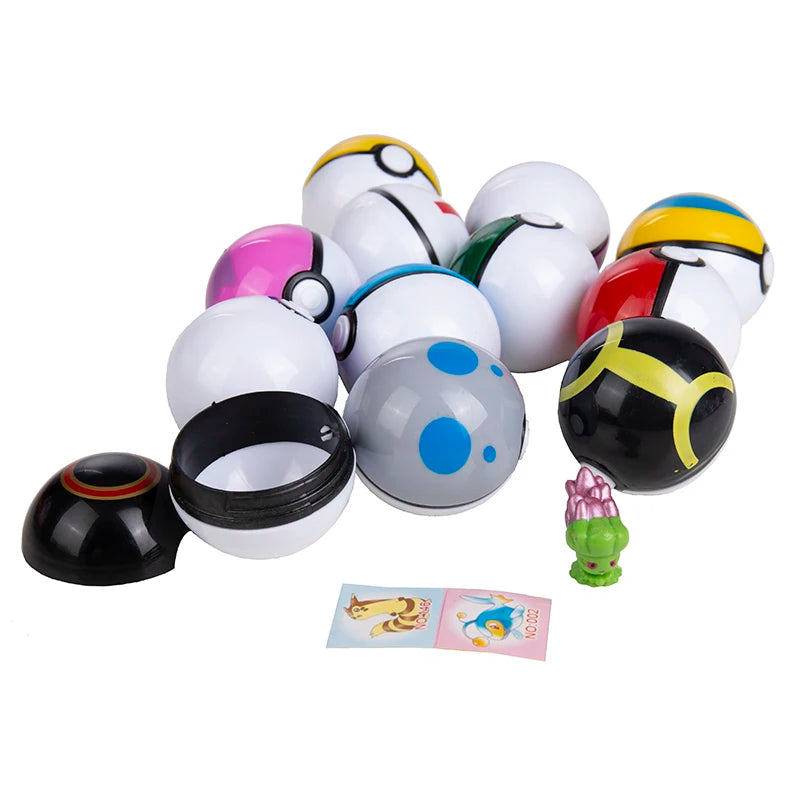 12Pcs/Set Pokemon OPP Bagged Pokeball Pikachu Action Figure Game Pocket Monster Genie Ball Model Anime Cartoon Dolls Toy Gifts