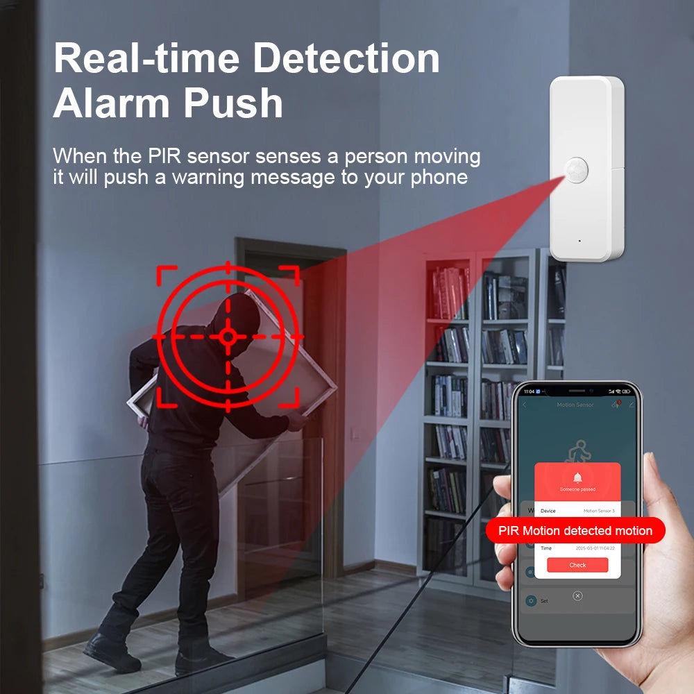 Tuya WiFi/Zigbee Human Body Infrared Detector PIR Motion Sensor Security Smart Life APP Remote Works With Alexa Google Home