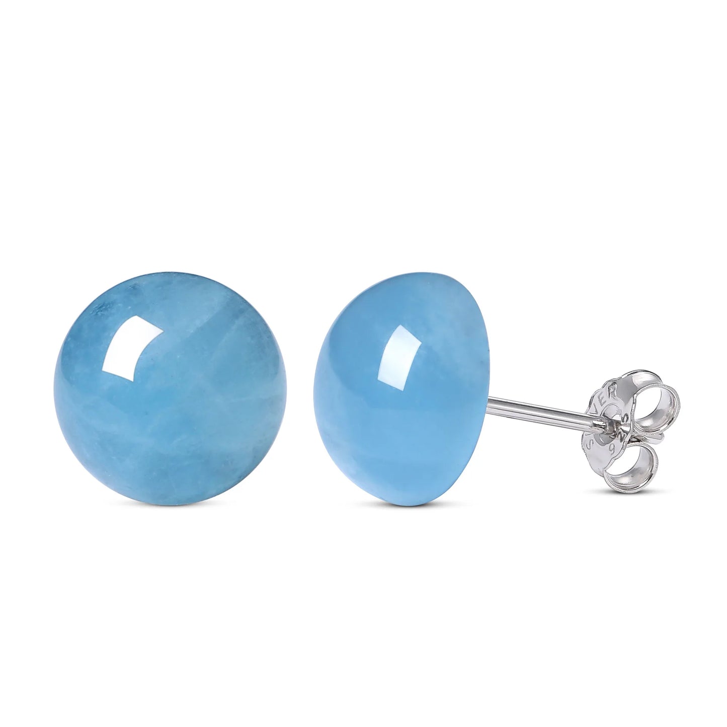 ITSMOS Natural Aquamarine s925 Sterling Silver Ear Studs Geometric Minimalist Luxury Weddings Jewelry Earrings for Women Gift
