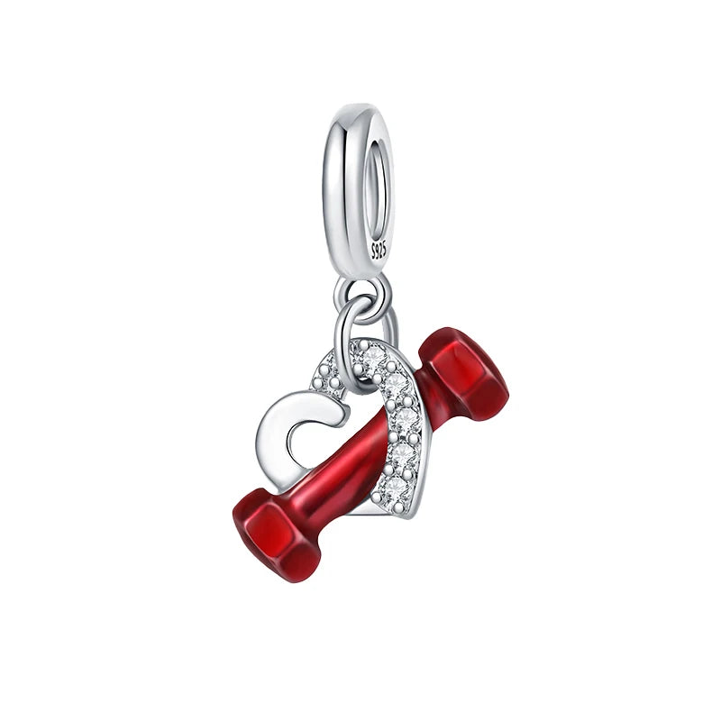 2026 S925 Silver Plated Paved Golden Ring Charm Luxury Stone Shell Nature Strength Cowboy Textured Safety Chain Fine Jewelry