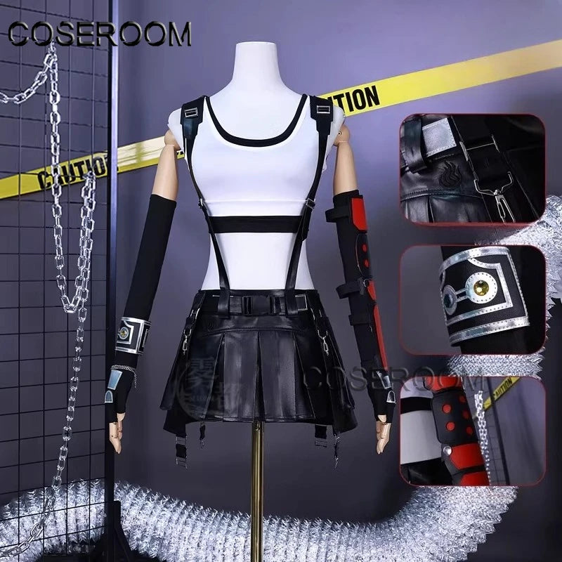COSEROOM Anime FF VII Tifa Cosplay Costume Wigs Suit Coser Halloween Party Role Play Outfit Dress