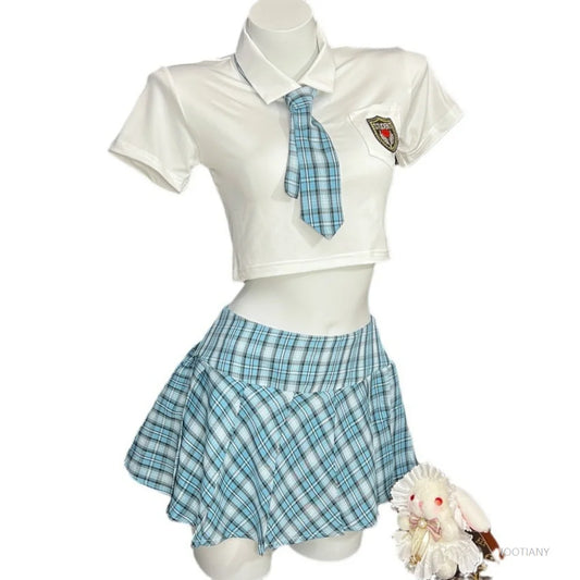 Japanese Jk Sailor Suit Underwear Temptation Cosplay Costume High School Student Plaid Pleated Skirt School Uniform Sexy Pajamas
