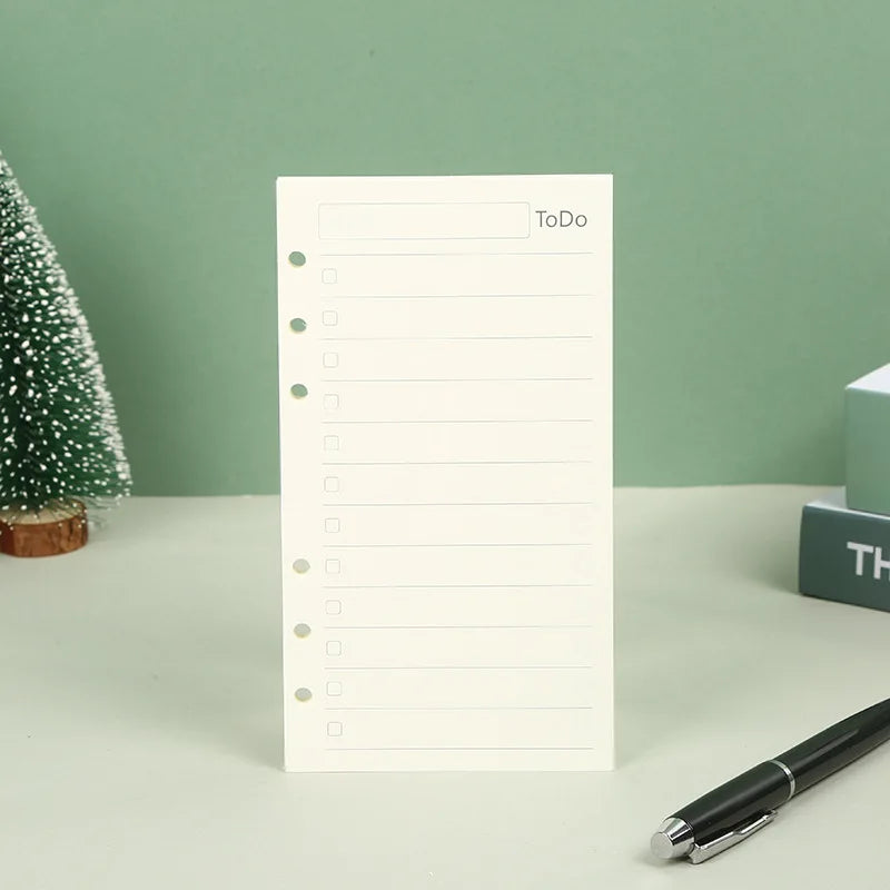 A5 A6 A7 Loose Leaf Notebook Refill Spiral Binder Inner Page Weekly Monthly To Do Line Dot Grid Inside Paper Stationery
