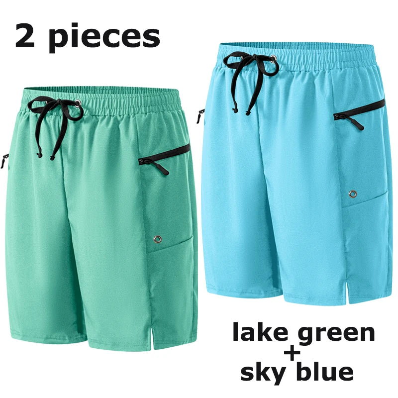 Mens Summer Beach Shorts with Zipper Pockets Quick Dry Board Shorts with Mesh Liner Swim Trunks Swimwear Swimsuit Bathing Suit