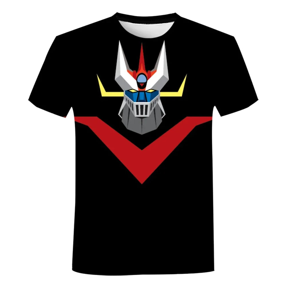 Mazinger Z 3D Print T-Shirts Anime Robot Streetwear Men Women Fashion Oversized Short Sleeve T Shirt Kids Tees Tops Man Clothing