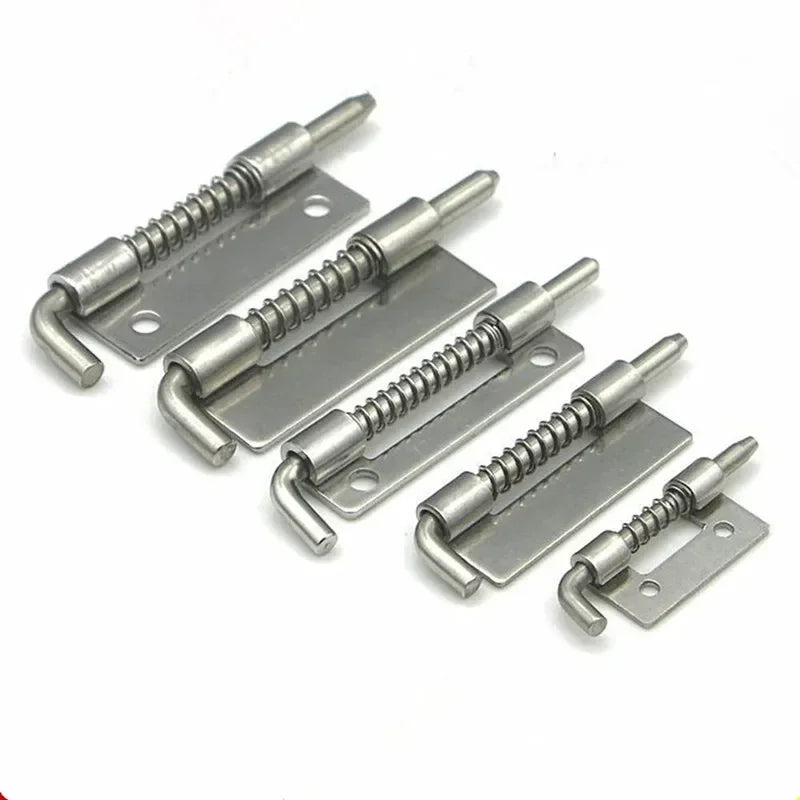 Stainless steel Spring Loaded Metal Security Barrel Bolt Latch Silver Tone Spring Latches Door Cabinet Hinges Home Hardware