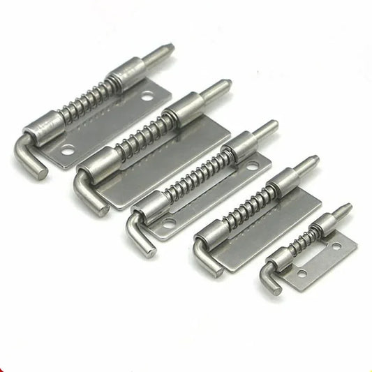 Stainless steel Spring Loaded Metal Security Barrel Bolt Latch Silver Tone Spring Latches Door Cabinet Hinges Home Hardware