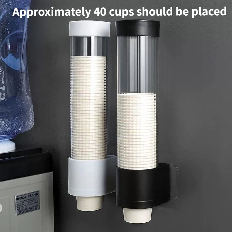 Water Dispenser Cup Holder Cup Container Disposable Paper Cup Dispenser Wall-mounted Plastic Paper Cup Frame Home Organizer