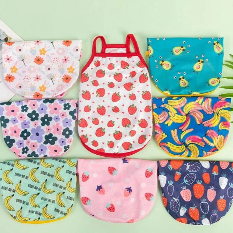 Dogs Cute Fruit Print Summer Puppy Cat T-shirt Ultra Thin Dog Cooling Vest Breathable Clothes Pet Clothes For Small 강아지