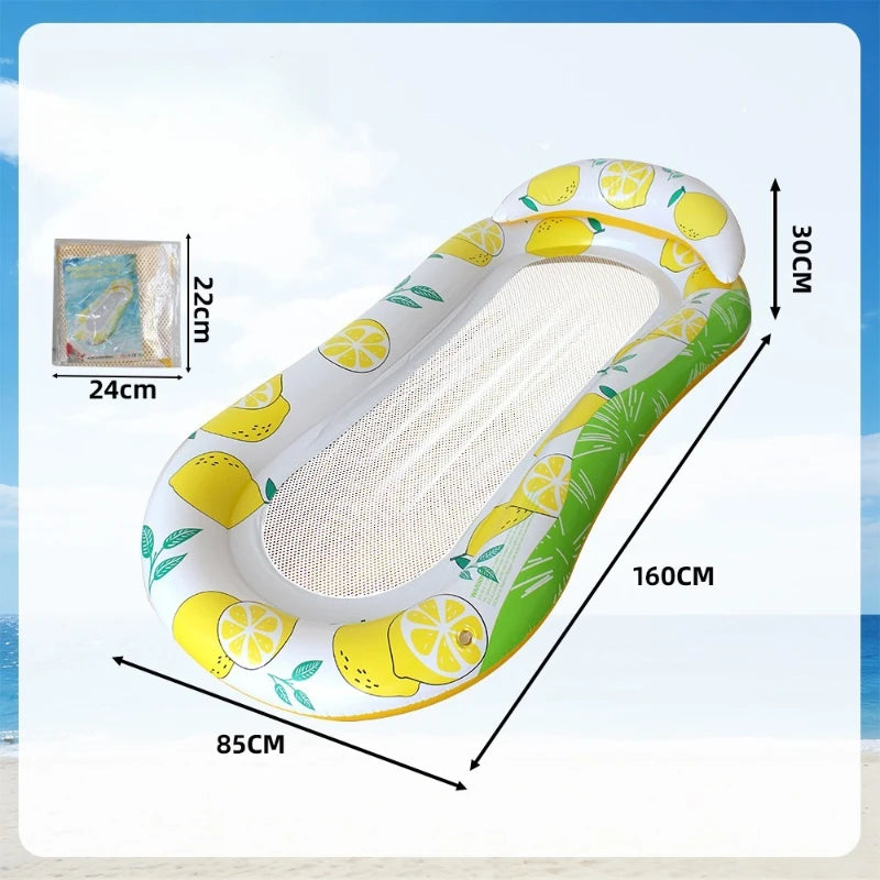Inflatable Floating Row Toys for Adults PVC Foldable Children Water Hammock Inflatable Mat Lounge Chair Summer Outdoor Pool Toy