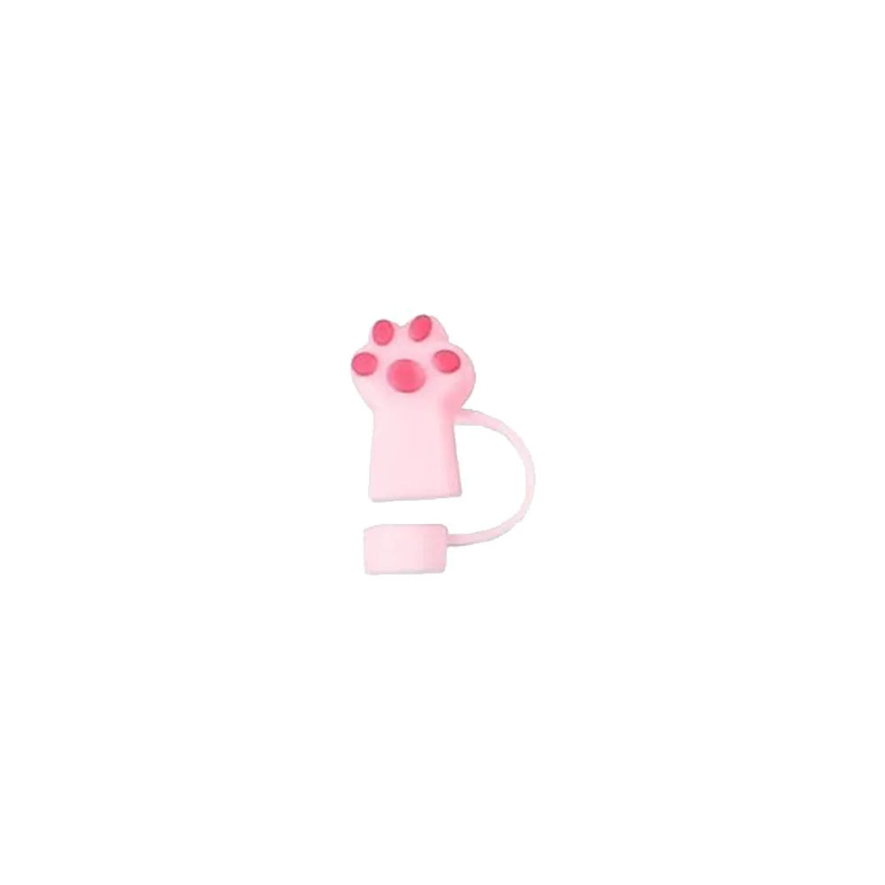 Cute Silicone Straw Toppers Cat Paw Straw Cover For Stanley 30/40oz Tumbler Cup Reusable Dust-Proof Spill-Proof Plug 10mm