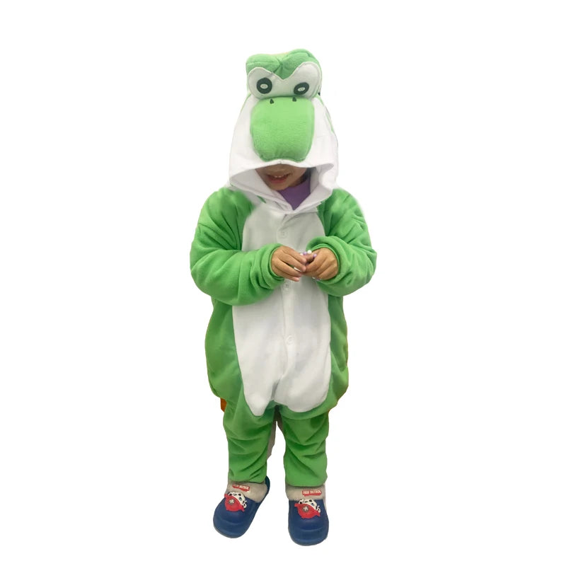 Kids Onesies Yoshi Kigurumi for Children Cartoon Pajamas Animal Cosplay Costume For Halloween Christmas Outfits Boys Homewear