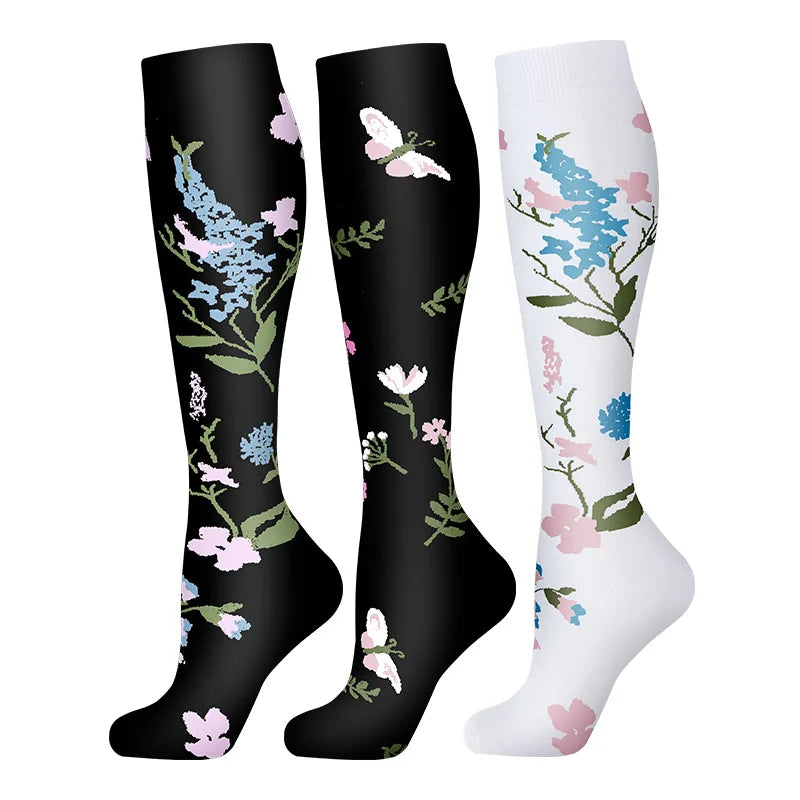 58 Styles 3 Pairs/Pack Compression Socks Knee High 30MmHg  Women Men Sports Socks Edema Diabetes Varicose Veins Running Socks