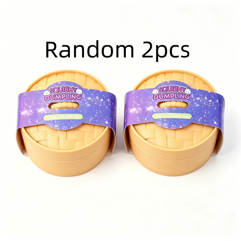 Mini Glitter Dumpling Squishy with Box Dumplings Sensory Squeeze Toy for Stress Relief Random Color