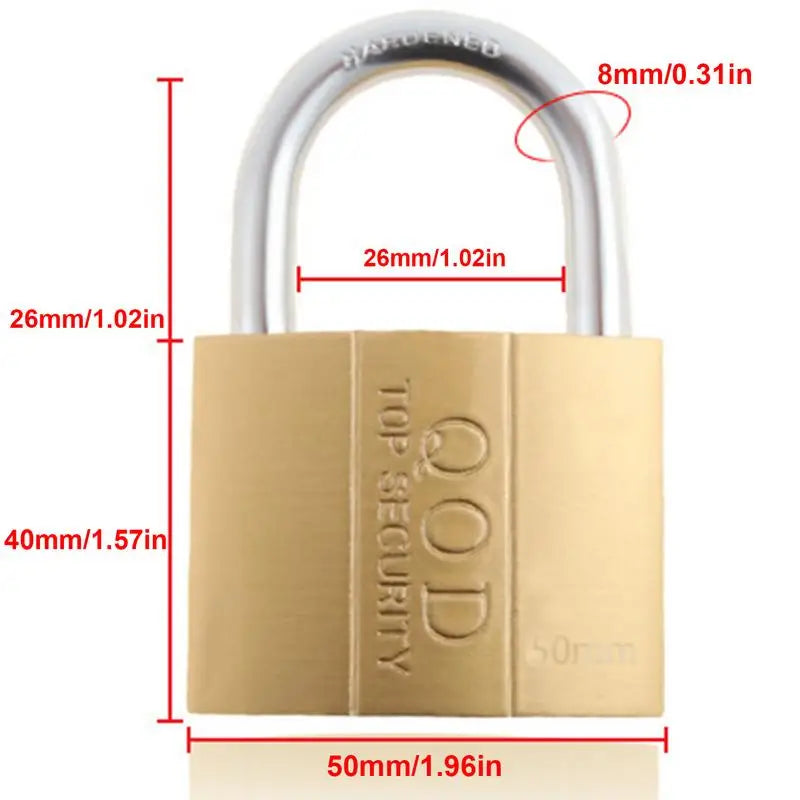 Copper Padlock Luggage Case Locker High Security Pad Locks with 3 Keys for Luggage Case Locker Home Improvement Hardware