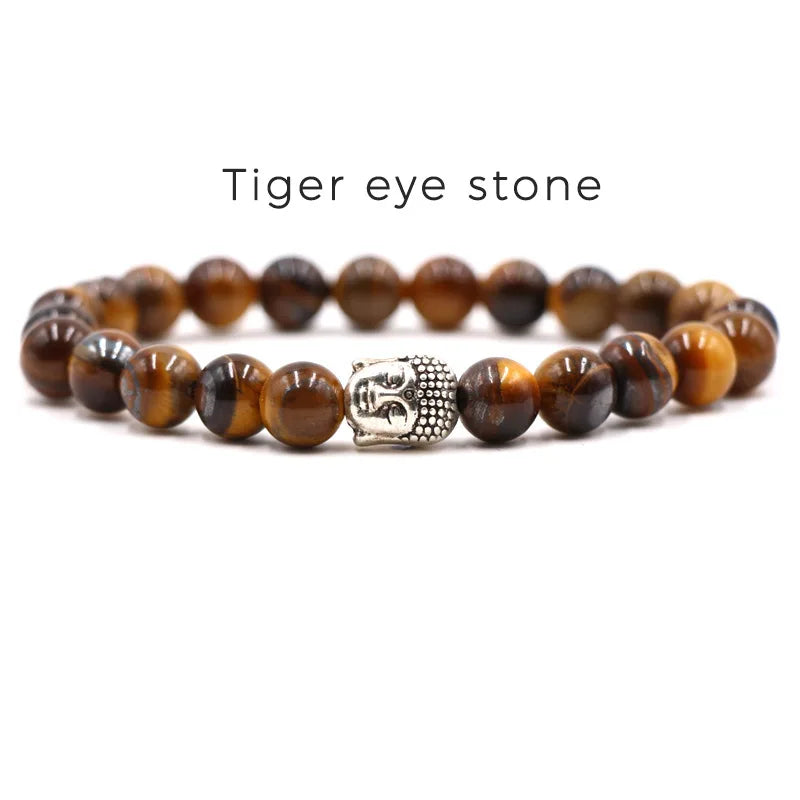 SANSHI Natural Stone Beads Bracelet For Women Men Amethysts Crystals Jewelry Agates Elastic Bangle Bracelets Gift