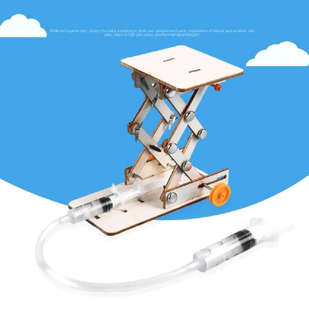 Kids DIY Science Toys Educational Scientific Experiment Kit Hydraulic Lift Table Model Physics School STEM Projects