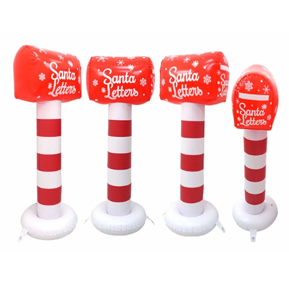 Christmas Inflatable Decor Set, Nutcracker Santa Mailbox Gingerbread Man, Festive Ornaments for Holiday Party, Yard Decoration