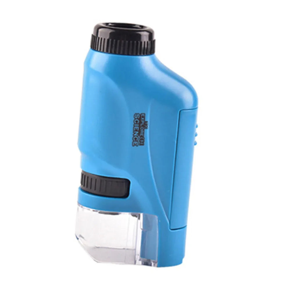 Pocket Microscope Kids Science  Kit 60-120x Educational Mini Handheld Microscope with LED Light Outdoor Children Stem