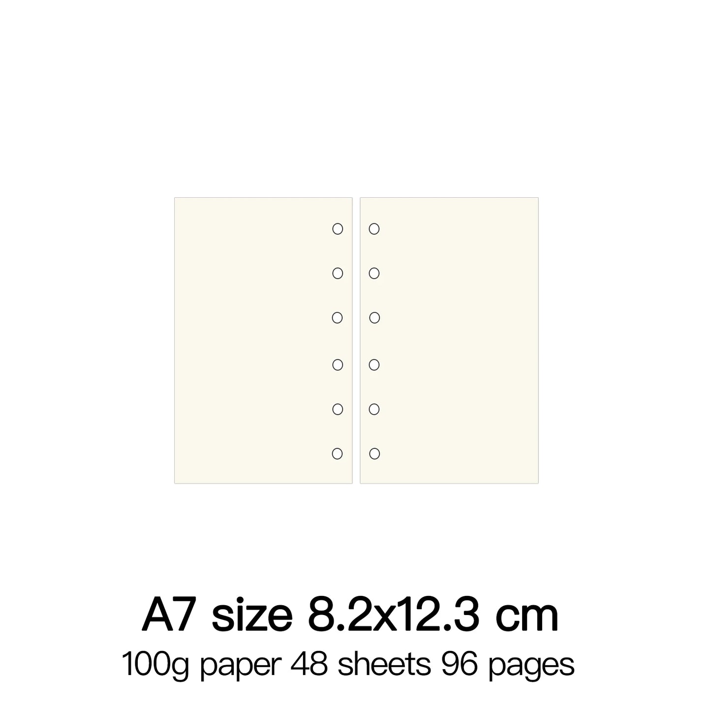 High Quality Ring Binder Notebook A5 Personal A6 A7 A8 Size Insert Refills Loose Leaf Spiral Diary Planner Inner Core 100g Paper