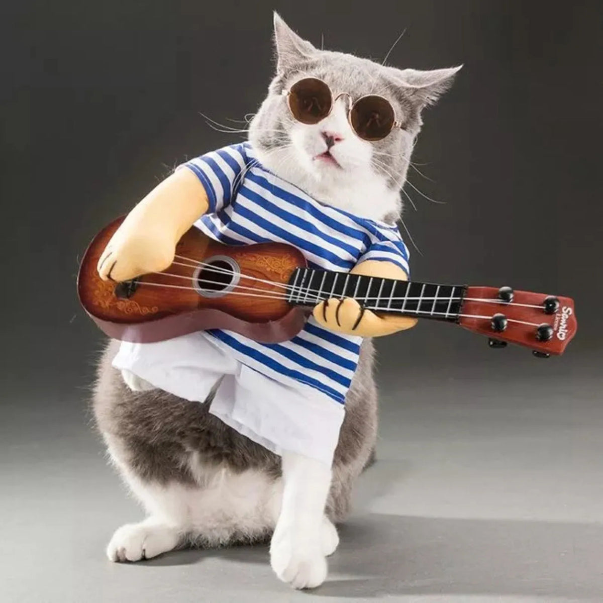 Guitarist Pet Costume – Funny Guitar Player Outfit for Dogs & Cats, M–XL