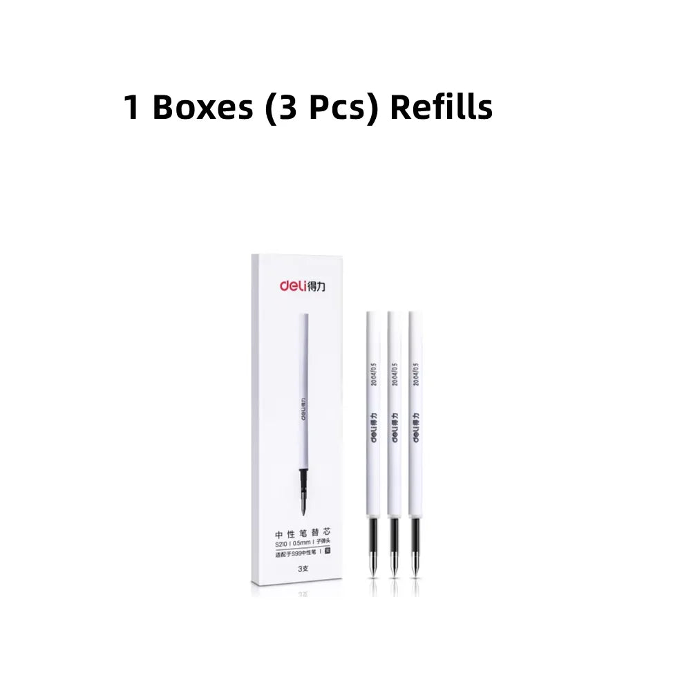 DELI Premium Metallic Signature Pens 0.5mm Gold Silver Gel Ink Smooth Writing Pens for Signing Certificates Awards Menus