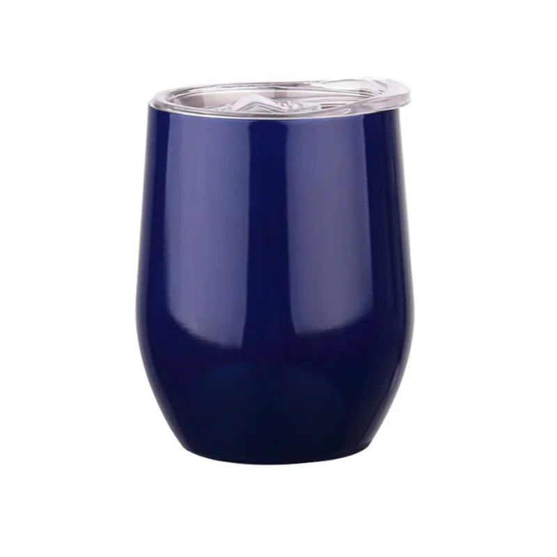 12OZ Wine seal Cover Custom Logo Mug Vacuum Insulated Thermos Garrafa Termica  Egg Shape Coffee Tumbler  Wine Beer  With Lid