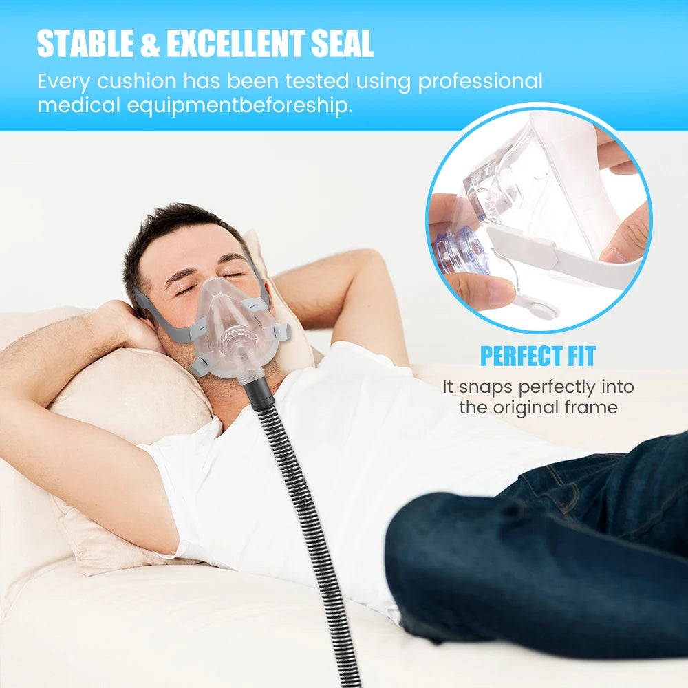 2/1pcs CPAP Mask AirFit F20 Masks Full Face Replacement Cushion, Reliable Seal & Softer Fit, Compatible with Resmed Airfit F20
