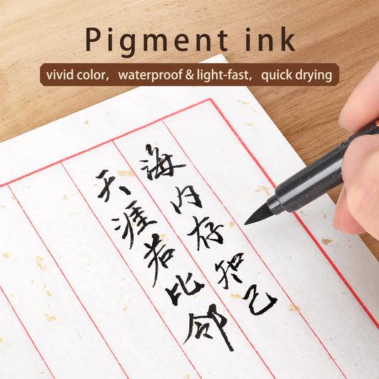 BAOKE 4-Size Calligraphy Pen Set for Writing, Drawing & Hand Lettering, Black Ink Brush Markers for Art, Calligraphy, Sketching