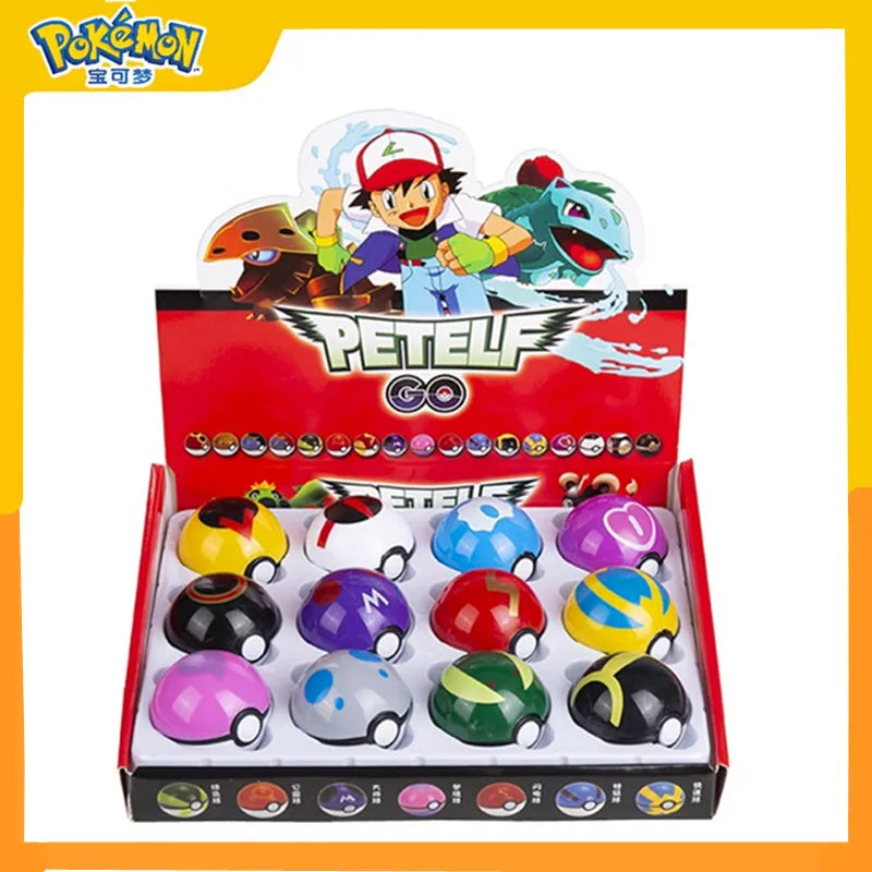 12Pcs/Set Pokemon OPP Bagged Pokeball Pikachu Action Figure Game Pocket Monster Genie Ball Model Anime Cartoon Dolls Toy Gifts
